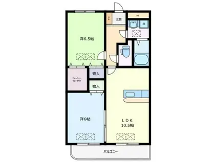 ルネスグランドールII(2LDK/2階)の間取り写真