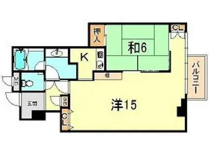 ルーア芦屋(2K/3階)の間取り写真