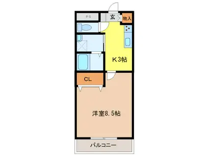 セピアコートIII(1K/3階)の間取り写真