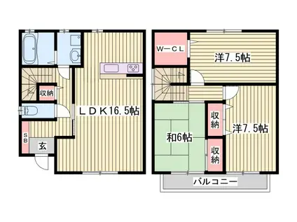 パークハイム壱番館 C棟(3LDK/1階)の間取り写真