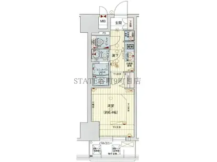 プレサンス難波クチュール(1K/11階)の間取り写真