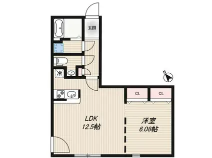 BRANCHE武蔵小山(1LDK/2階)の間取り写真