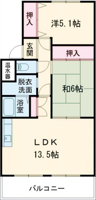 エスポワール(2LDK/3階)の間取り写真