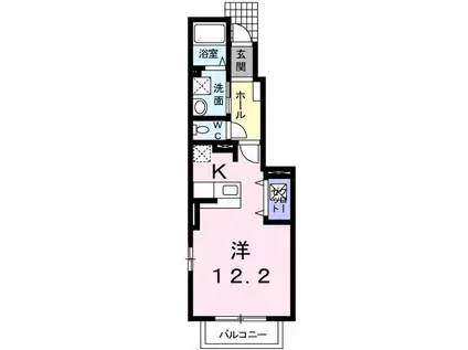 プリティーホメイ(ワンルーム/1階)の間取り写真