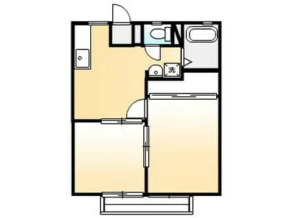 サンライフ高屋A・B(2DK/2階)の間取り写真