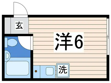ノーブル竹之丸(ワンルーム/1階)の間取り写真