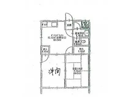 西本荘(2DK/2階)の間取り写真