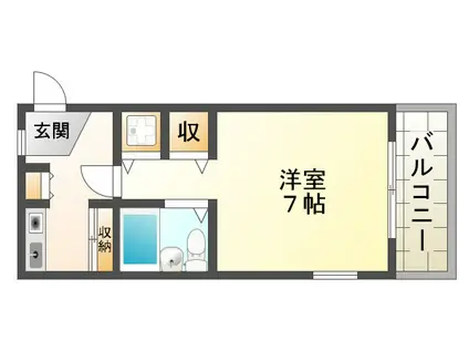 ヴィーナスブリッジ弐番館(1K/1階)の間取り写真
