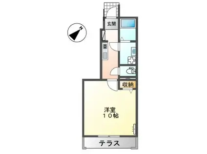 アンベリール(1K/1階)の間取り写真
