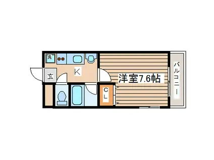 アバンサール泉中央(1K/3階)の間取り写真