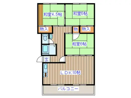 ヴィラ伊藤(3LDK/1階)の間取り写真