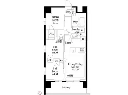 プレシス上福岡(2SLDK/2階)の間取り写真