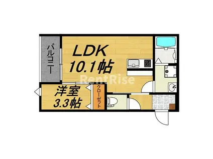 LECOCON一宮VI(1LDK/3階)の間取り写真