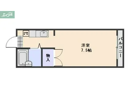 竹田レジデンスII(1K/3階)の間取り写真