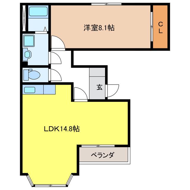 WILL PARK(1LDK/1階)の間取り写真