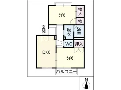 フレグランス21 A棟(2DK/1階)の間取り写真