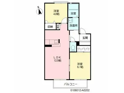 エトワールI ♯(2LDK/2階)の間取り写真