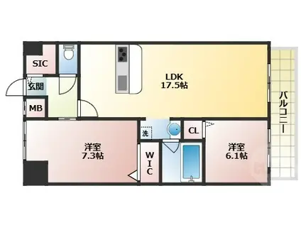 ジュワイユ新大阪(2LDK/11階)の間取り写真