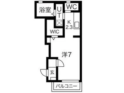 ラヴニール(1K/1階)の間取り写真