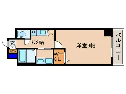 INFINITY香里北(1K/6階)の間取り写真