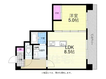 KENSEI7(1LDK/5階)の間取り写真