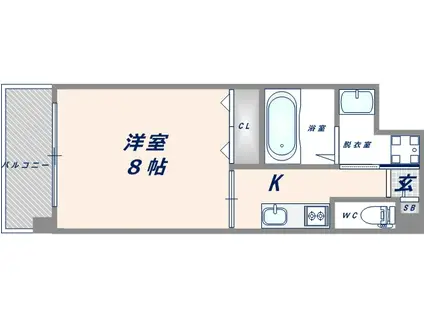 グランドゥーエ永和駅前(1K/8階)の間取り写真