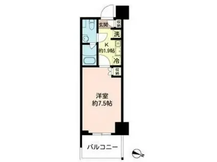 MFPRコート木場公園(1K/6階)の間取り写真