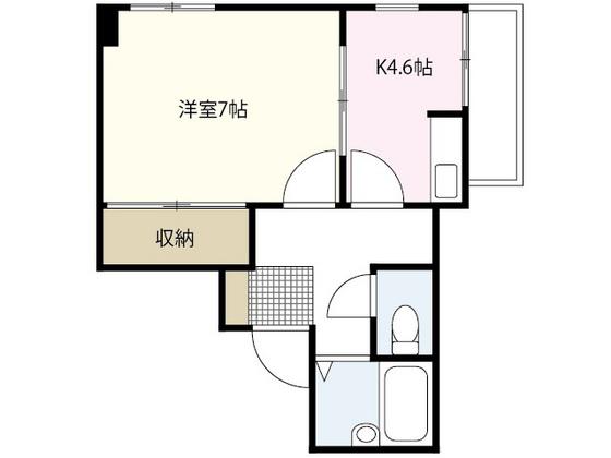 足利ビル(1K/2階)の間取り写真