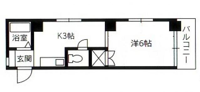 アポロビル(1K/4階)の間取り写真