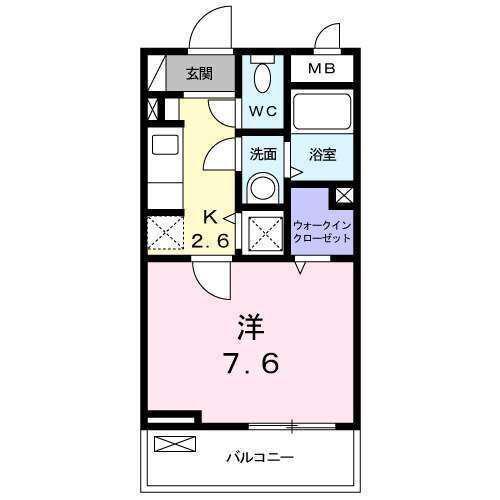カーンズ高座渋谷(1K/2階)の間取り写真
