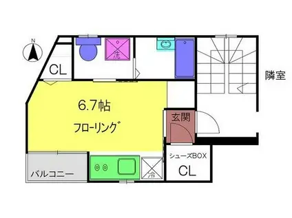 ルーカス シグマ(ワンルーム/3階)の間取り写真