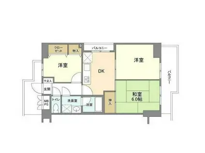 エストメール東大井(3DK/5階)の間取り写真