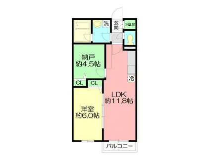 サンク相模が丘(1SLDK/1階)の間取り写真