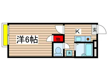 アムール鶴川(1K/2階)の間取り写真