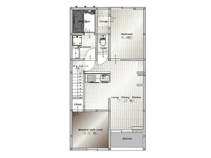 AFC RESIDENCE岡崎竜美東(2LDK/2階)の間取り写真