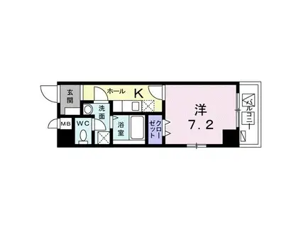 ステラフィッサ2465(1K/3階)の間取り写真