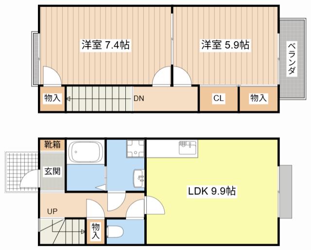 AMBIENTE C棟(2LDK/1階)の間取り写真