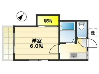 旭ヶ丘コーポ(1K/1階)の間取り写真