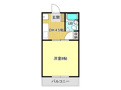 ジュネスコートI(1DK/1階)の間取り写真