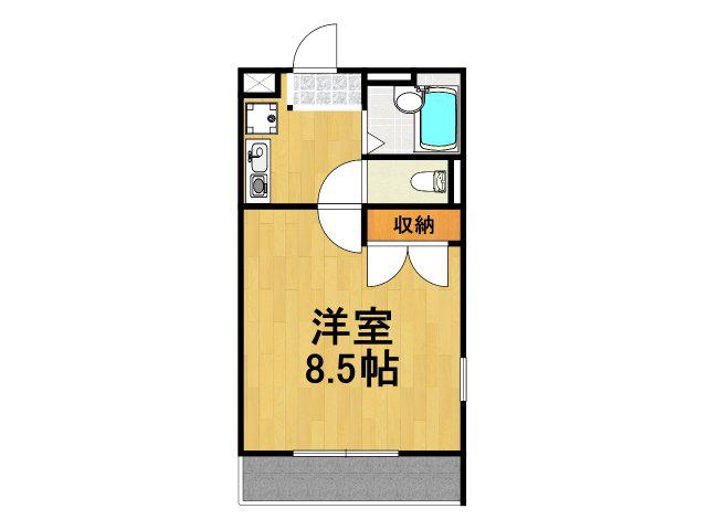 レオパレスクレスト(1K/1階)の間取り写真