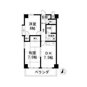 サニーコート平和(2DK/5階)の間取り写真