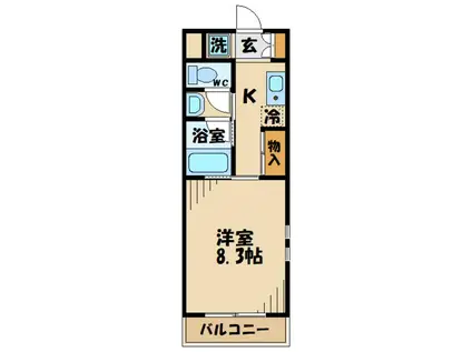 アムール百草園(1K/1階)の間取り写真