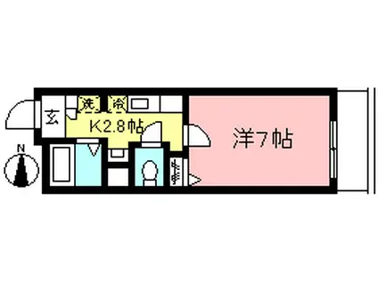 ブランドール(1K/1階)の間取り写真