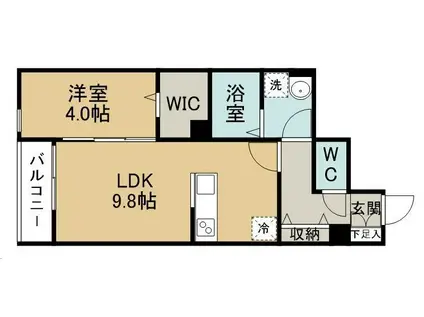 ピュアランド福室(1LDK/1階)の間取り写真