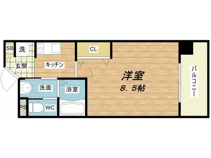 アーバンステージ安堂寺II(1K/11階)の間取り写真