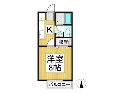 サンガーデン若槻 D棟(1K/1階)の間取り写真