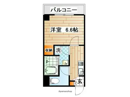 ラ・プラージュII(1K/4階)の間取り写真