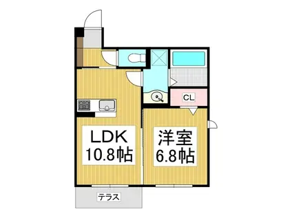 GRAND D-ROOM 吉田(1LDK/1階)の間取り写真
