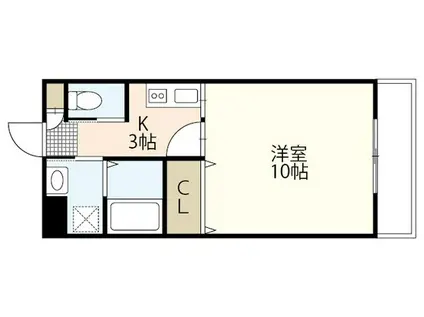 APRECIO大町東(1K/1階)の間取り写真