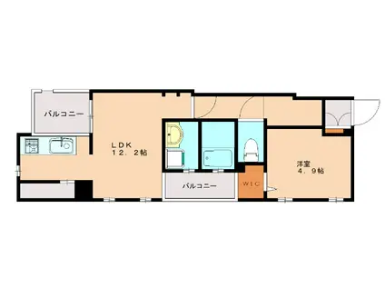 ラフィーネ香春口(1LDK/7階)の間取り写真